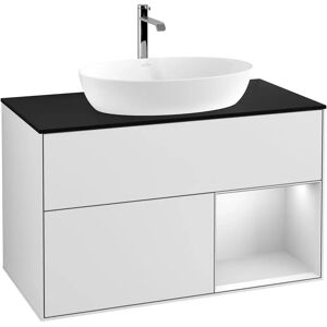 Villeroy & Boch Finion Waschtischunterschrank 100 cm mit Regalelement rechts, Abdeckplatte