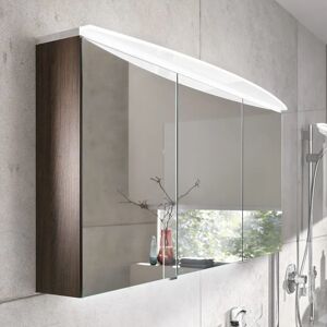 Puris b • bright Spiegelschrank 100 cm mit 3 Türen und LED-Flächenleuchte rund