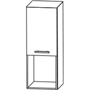 Puris c!mano Highboard 30 cm mit 1 Tür, Anschlag links und 1 offenem Fach, Griff 338