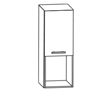 Puris c!mano Highboard 30 cm mit 1 Tür, Anschlag rechts und 1 offenem Fach, Griff 338