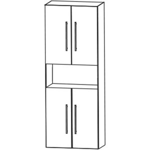 Puris c!mano Hochschrank 60 cm mit 4 Türen und 1 offenem Fach, Griff 289