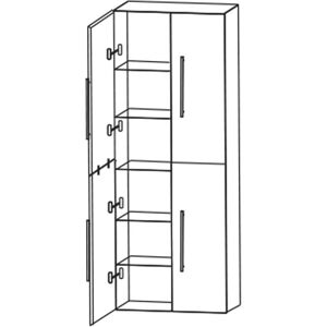 Puris c!mano Hochschrank 60 cm mit 2 x 2 verlaschten Türen, Griff 359