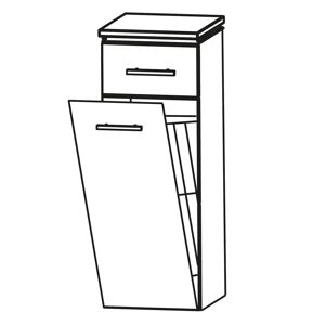 Puris Cool Line Highboard 40 x 30 x 84 cm mit 1 Wäschekippe und 1 Schubkasten, Griff 289