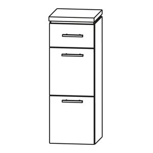 Puris Cool Line Highboard 40 x 30 x 84 cm mit 1 Schubkasten, 2 Auszügen, Griff 289