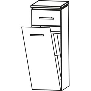 Puris Cool Line Highboard 40 x 30 x 84 cm mit 1 Wäschekippe und 1 Schubkasten, Griff 359