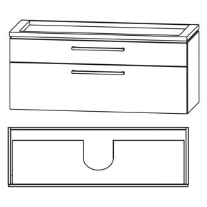 Puris Cool Line Waschtischunterschrank 120 x 47 x 52,4 cm, Griff 292