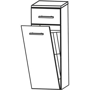 Puris Kao Line Highboard 30 x 82,8 cm mit 1 Schubkasten, 1 Wäschekippe, Griffleiste