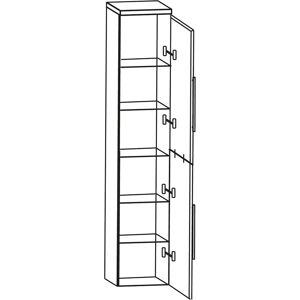 Puris Star Line Hochschrank 40 x 30 x 162,8 cm mit 2 verlaschten Türen, Anschlag rechts, Griff 329