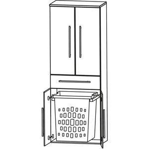 Puris Star Line Hochschrank 60 x 30 x 162,8 cm mit 1 Wäscheauszug, 1 Schubkasten und 2 Türen, Griff 296