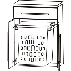 Puris Swing Highboard 60 x 30 x 82,8 cm mit 1 Wäscheauszug und 1 Schubkasten