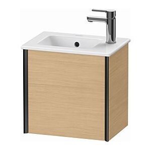 Duravit XViu Waschtisch-Unterschrank XV4024LB230 41x29x40cm, wandhängend, schwarz matt, Anschlag links, Eiche natur