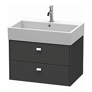 Duravit Brioso Waschtischunterbau BR415401049 684x459mm, Graphit Matt, 2 Auszüge, Griff Chrom