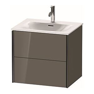 Duravit XViu Waschtisch-Unterschrank XV41320B289 61 x 55,7 x 48 cm, flannel grey hochglanz, 2 Schubkästen, schwarz matt