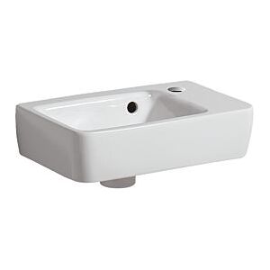 Geberit Renova Plan Handwaschbecken 500382011 36x25cm, mit Hahnloch, mit Überlauf, kurz, weiß