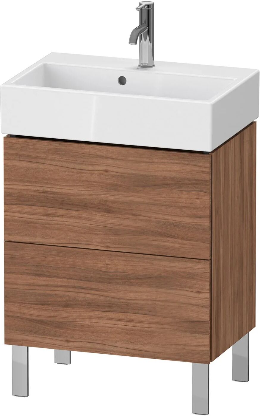 Duravit L-Cube Waschtischunterbau stehend Compact mit 2 Auszügen 58,4 x 58,2 cm   nussbaum natur (dekor) LC667907979