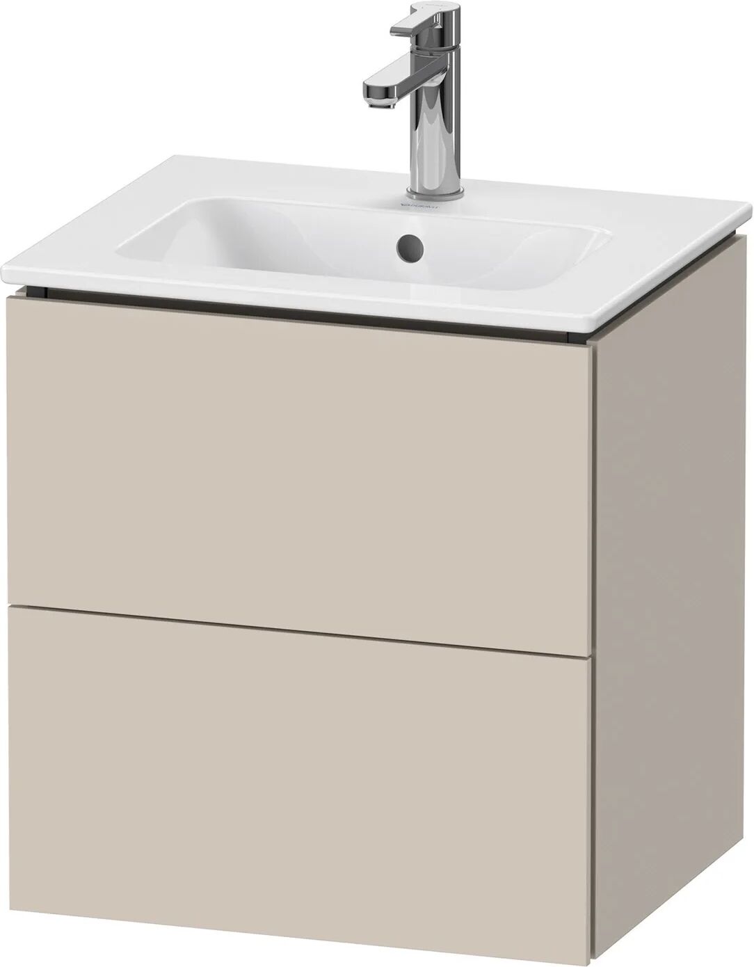 Duravit L-Cube Waschtischunterbau wandhängend Compact mit 2 Schubkästen 52 x 39,1 cm   taupe matt (dekor) LC621809191