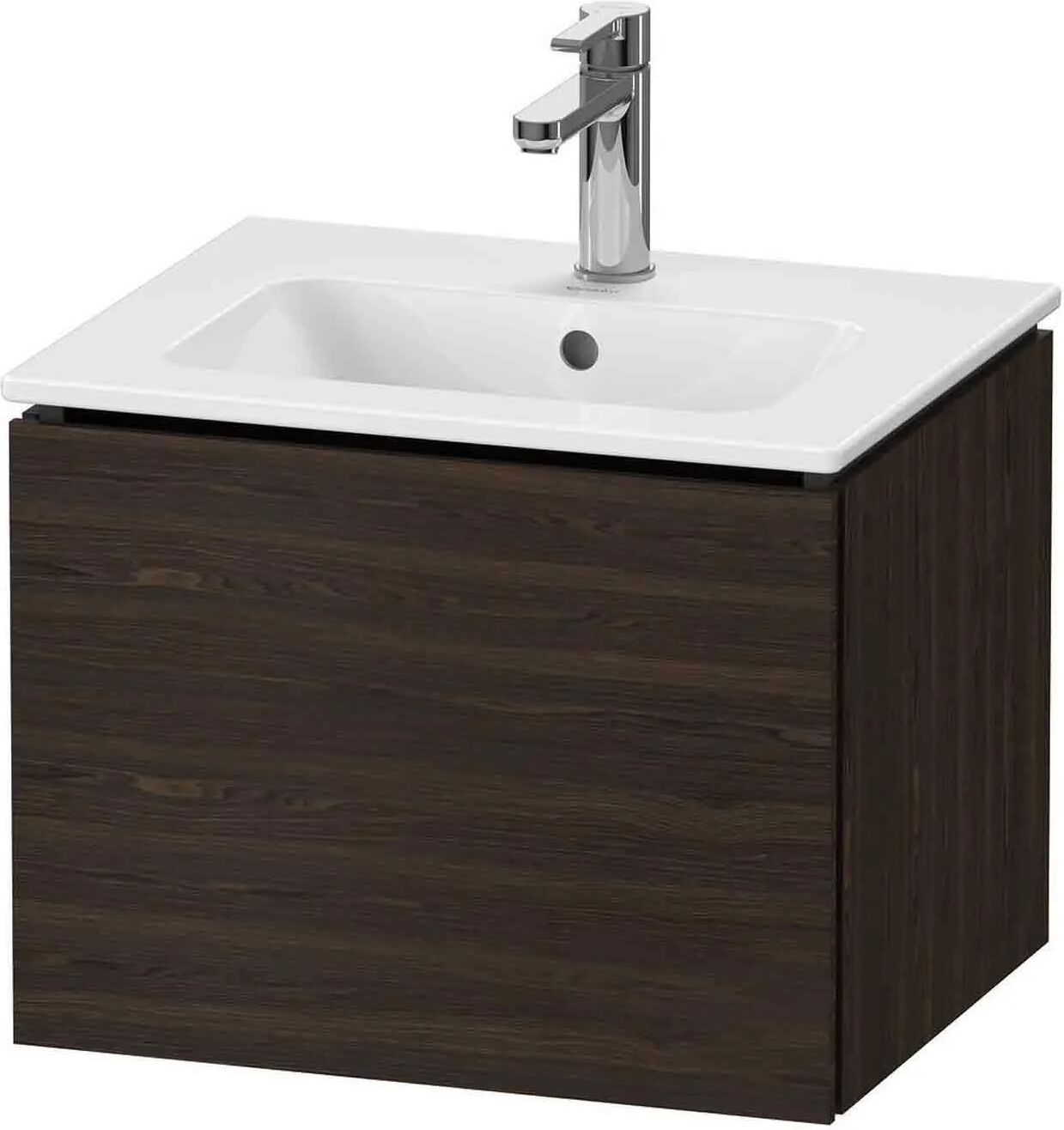 Duravit L-Cube Waschtischunterbau wandhängend Compact mit 1 Auszug 52 x 39,1 cm   nussbaum gebürstet (echtholzfurnier) LC611806969