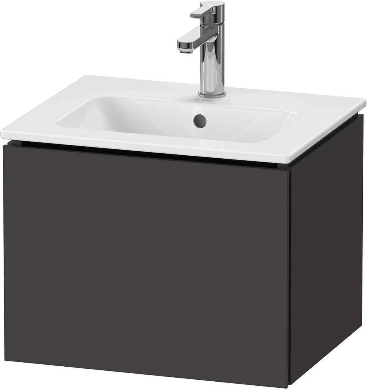 Duravit L-Cube Waschtischunterbau wandhängend Compact mit 1 Auszug 52 x 39,1 cm   graphit supermatt (dekor) LC611808080