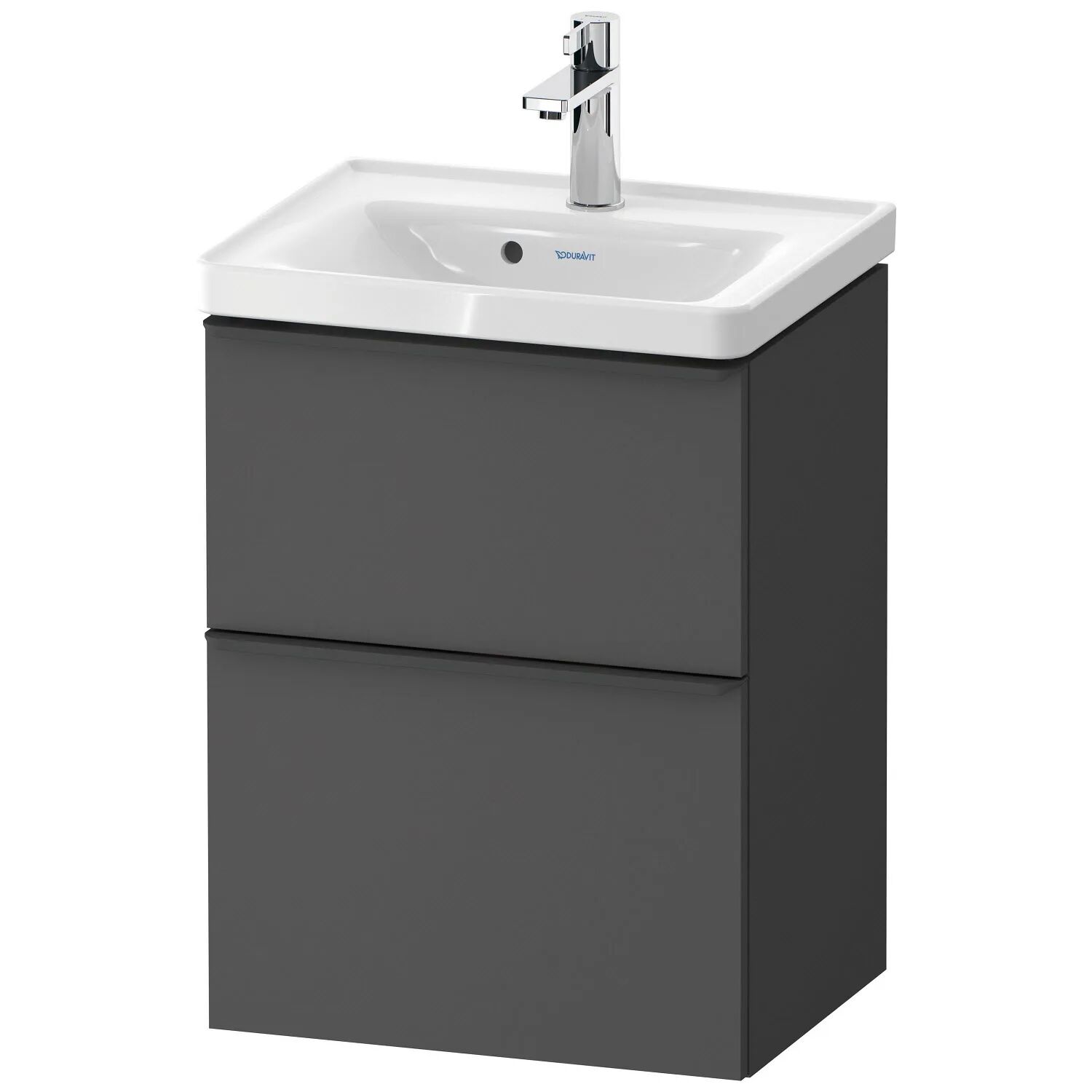 Duravit D-Neo Waschtischunterbau wandhängend, 2 Auszüge, 48,4 cm  B: 48,4 T: 37,2 H: 62,5 cm graphit matt DE4350049490000