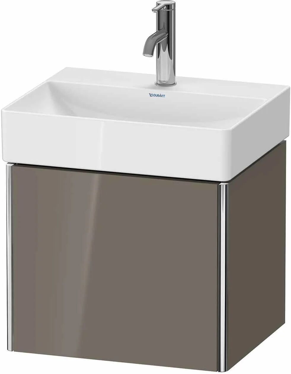 Duravit XSquare Waschtischunterbau wandhängend Compact 48,4 cm, mit 1 Auszug   flannel grey hochglanz (lack) XS420508989