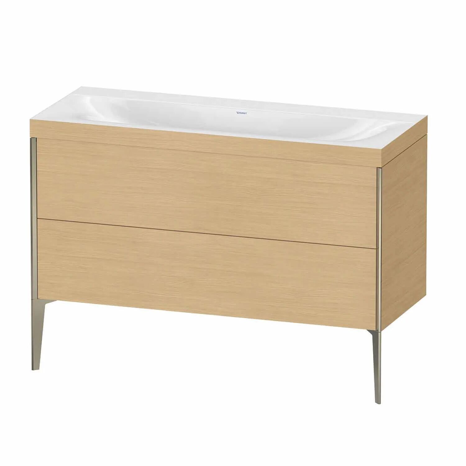 Duravit XViu Möbelwaschtisch 120 x 48 cm c-bonded ohne Hahnloch, mit 2 Auszügen, bodenstehend   eiche natur (dekor) XV4712NB130C