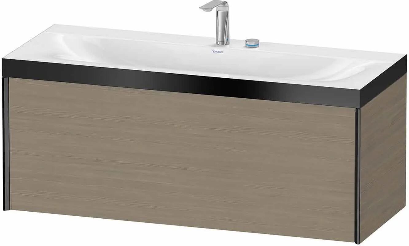 Duravit XViu Möbelwaschtisch 120 x 48 cm c-bonded mit 2 Hahnlöchern, wandhängend mit 1 Auszug   eiche terra (dekor) XV4612EB235P