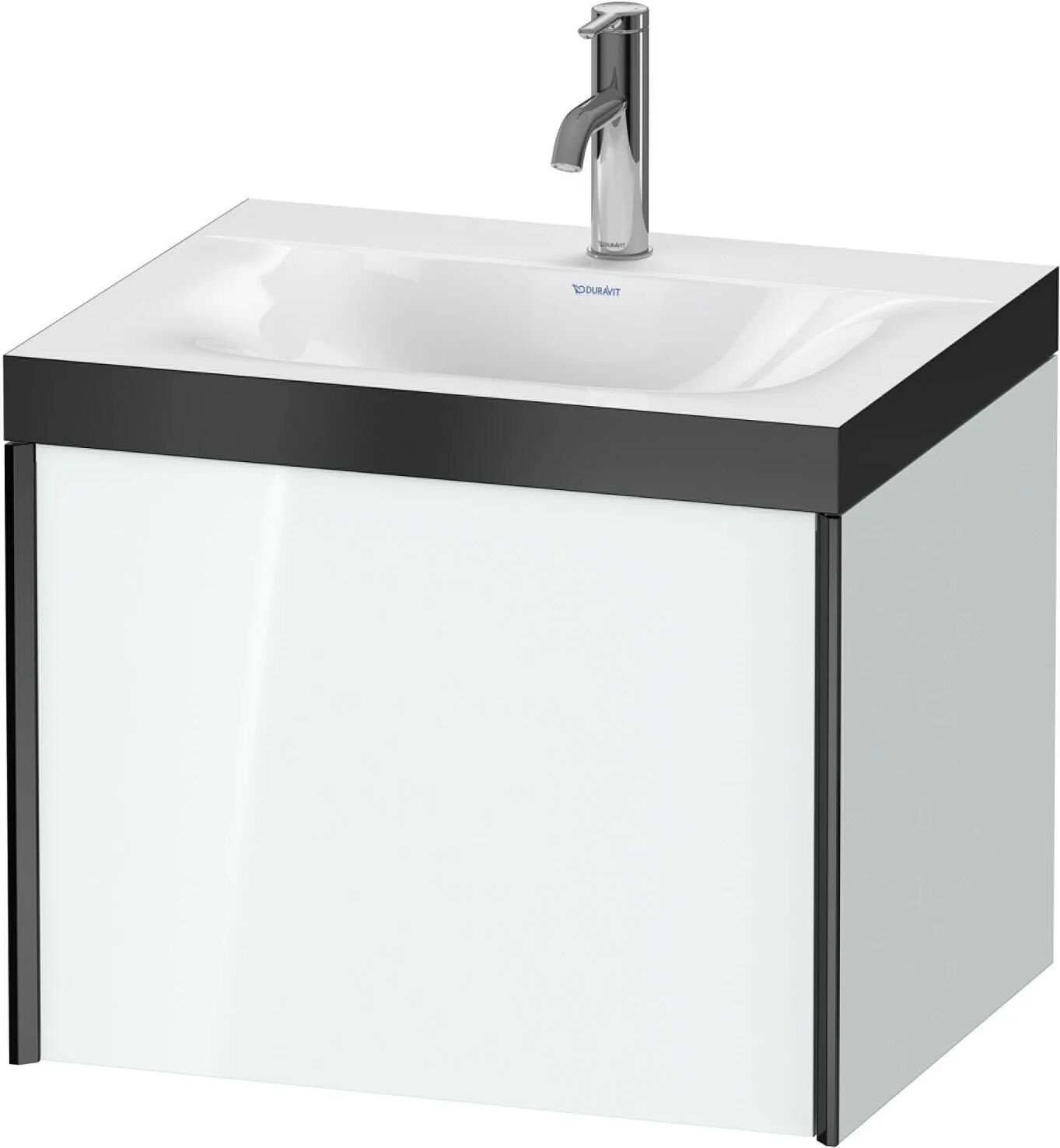 Duravit XViu Möbelwaschtisch 60 x 48 cm c-bonded mit 1 Hahnloch, wandhängend mit 1 Auszug   weiß hochglanz (lack) XV4609OB285P