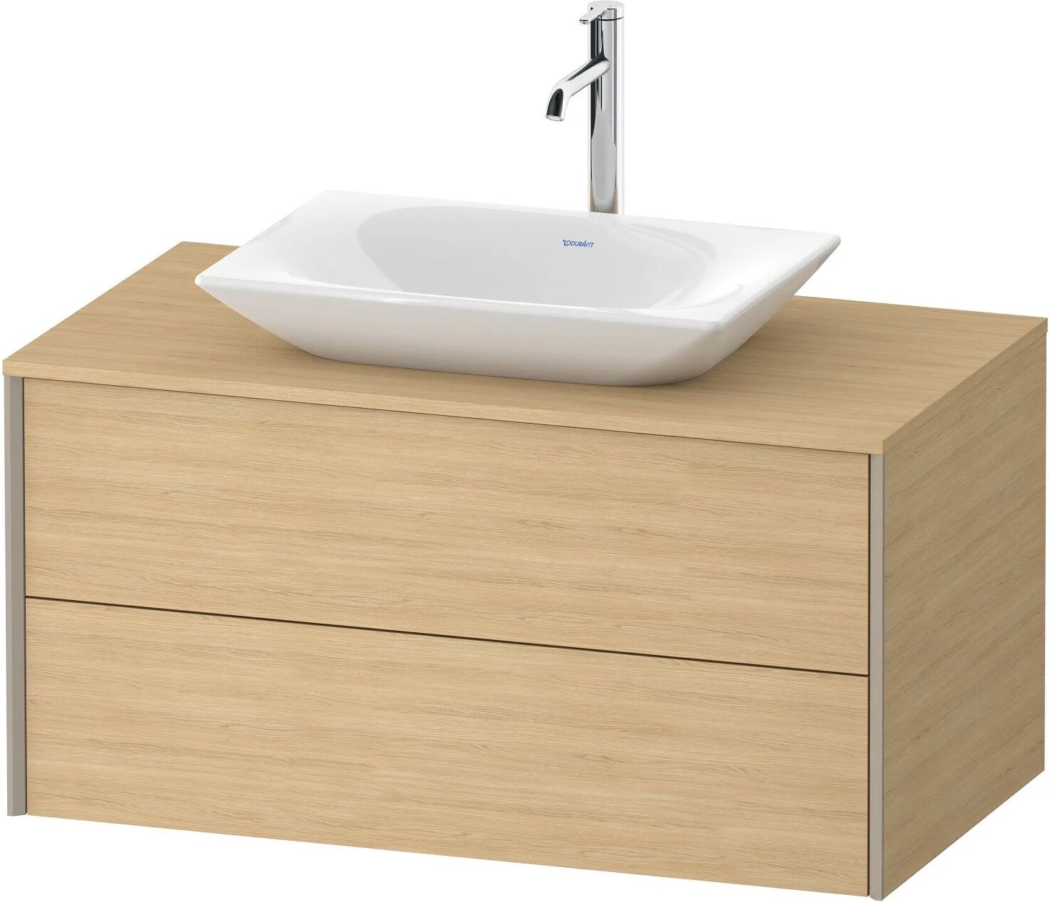 Duravit XViu Waschtischunterbau 100 cm, mit 2 Auszügen, Ausschnitt mittig, mit Zusatzmodul "A"   eiche natur (dekor) XV47710B1300A00