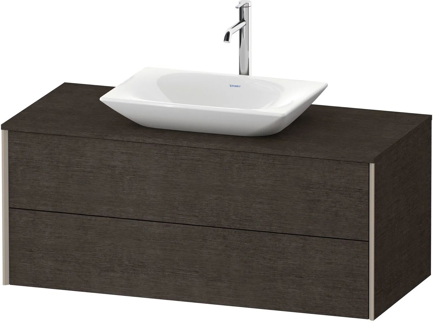 Duravit XViu Waschtischunterbau 120 cm, mit 2 Auszügen, Ausschnitt mittig, ohne Zusatzmodul   eiche dunkel gebürstet (echtholzfurnier)