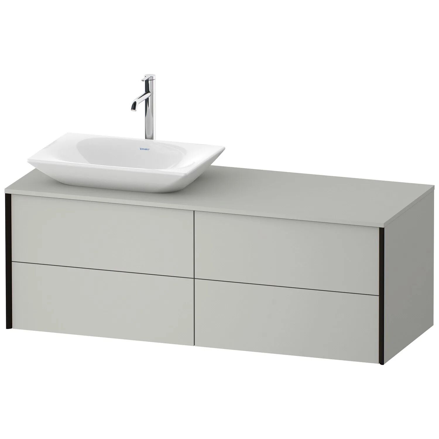 Duravit XViu Waschtischunterbau 140 cm, mit 4 Auszügen, Ausschnitt links, mit Zusatzmodul "F"   betongrau matt (dekor) XV4773LB2070F00