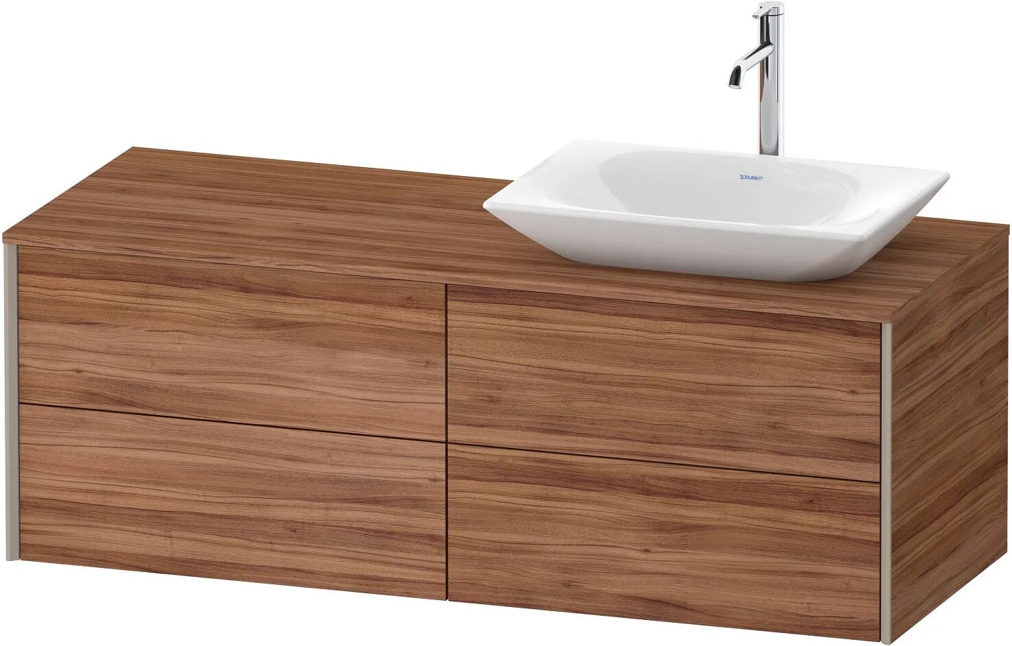 Duravit XViu Waschtischunterbau 140 cm, mit 4 Auszügen, Ausschnitt rechts, mit Zusatzmodul "B"   nussbaum natur (dekor) XV4773RB1790B00