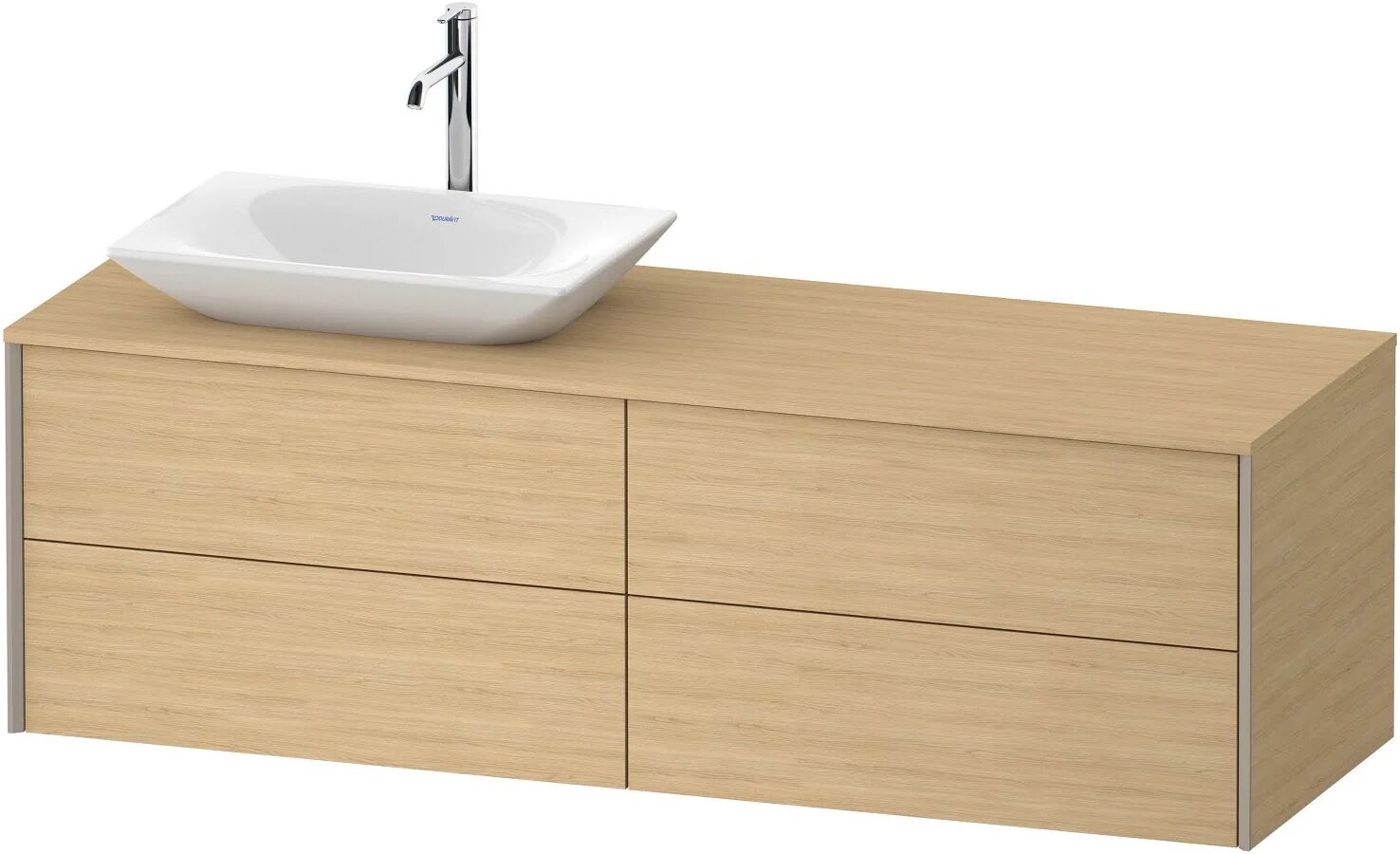 Duravit XViu Waschtischunterbau 160 cm, mit 4 Auszügen, Ausschnitt links, mit Zusatzmodul "G"   eiche natur (dekor) XV4775LB1300G00