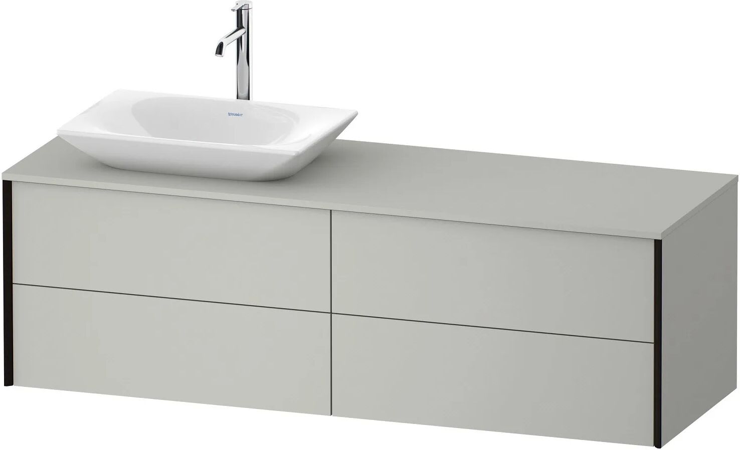 Duravit XViu Waschtischunterbau 160 cm, mit 4 Auszügen, Ausschnitt links, mit Zusatzmodul "H"   betongrau matt (dekor) XV4775LB2070H00