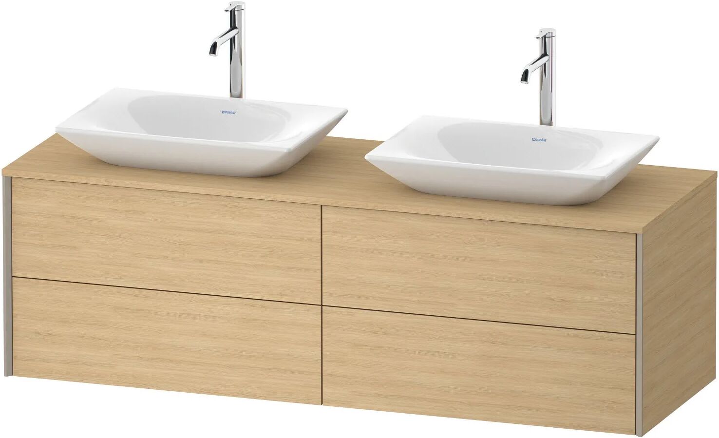 Duravit XViu Waschtischunterbau 160 cm, mit 4 Auszügen, 2 Ausschnitte, mit Zusatzmodul "C"   eiche natur (dekor) XV4776BB1300C00