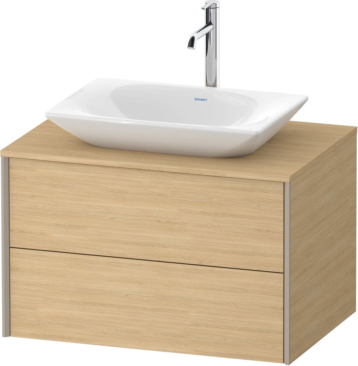 Duravit XViu Waschtischunterbau 80 cm, mit 2 Auszügen, Ausschnitt mittig, mit Zusatzmodul "A"   eiche natur (dekor) XV47700B1300A00