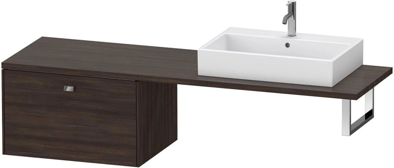 Duravit Brioso Unterschrank für Konsole wandhängend 72 cm, mit 1 Auszug, Griff Chrom   kastanie dunkel (dekor) BR515401053