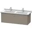 Duravit Brioso Waschtischunterbau wandhängend 122 cm, mit 1 Auszug, Griff Korpusfarbe   basalt matt (dekor) BR404404343