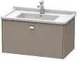 Duravit Brioso Waschtischunterbau wandhängend 82 cm, mit 1 Auszug, Griff Chrom   basalt matt (dekor) BR404201043