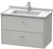 Duravit Brioso Waschtischunterbau wandhängend 82 cm, mit 2 Auszügen, Griff Korpusfarbe   betongrau matt (dekor) BR414200707