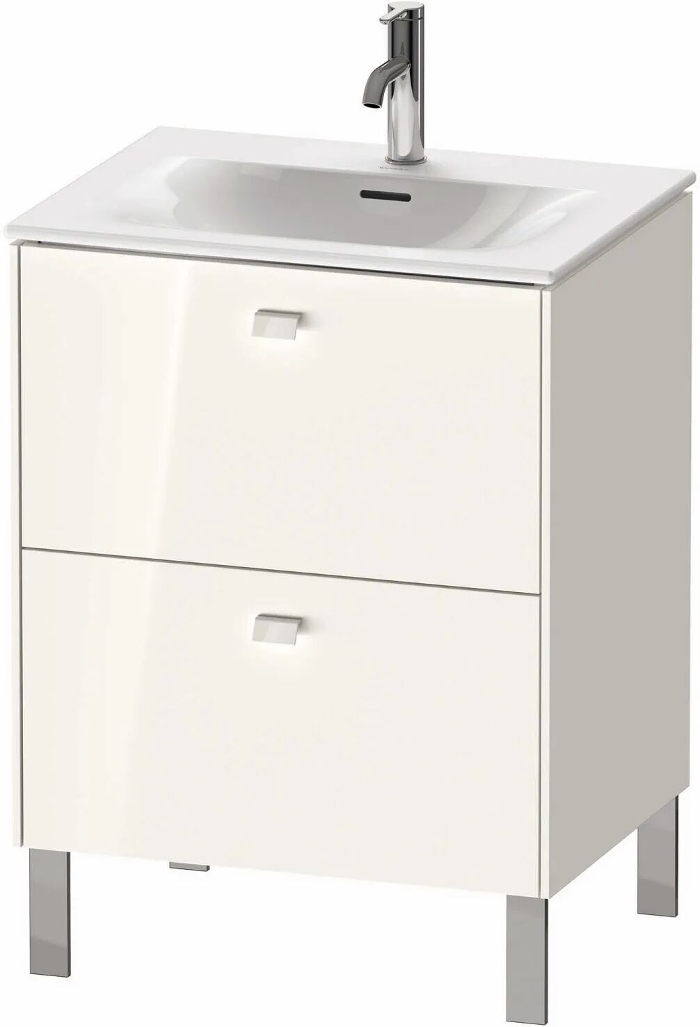 Duravit Brioso Waschtischunterbau stehend 62 cm, mit 2 Auszügen, Griff Korpusfarbe   weiß hochglanz (dekor) BR451002222