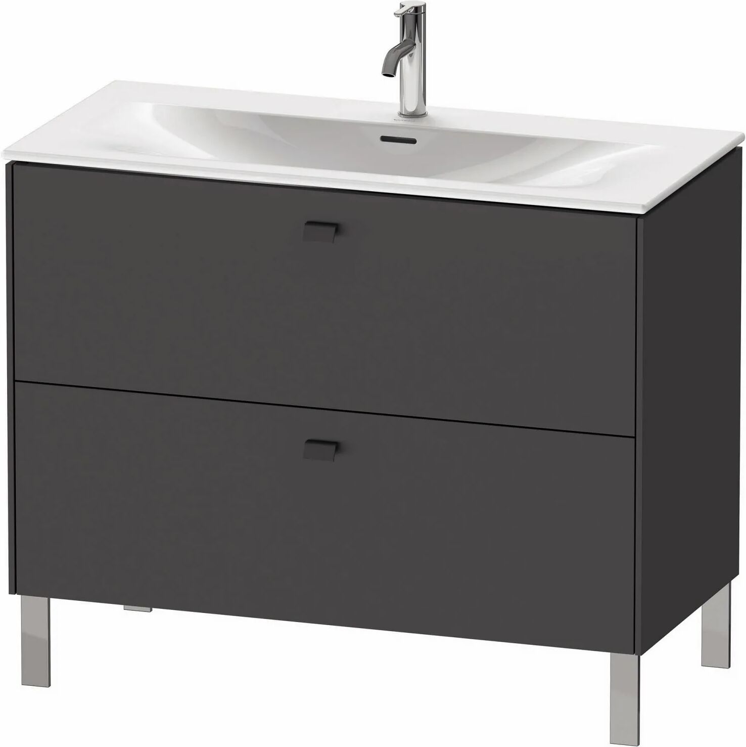 Duravit Brioso Waschtischunterbau stehend 102 cm, mit 2 Auszügen, Griff Korpusfarbe Brioso B: 102 T: 47,9  H: 68,5 cm graphit matt (dekor)