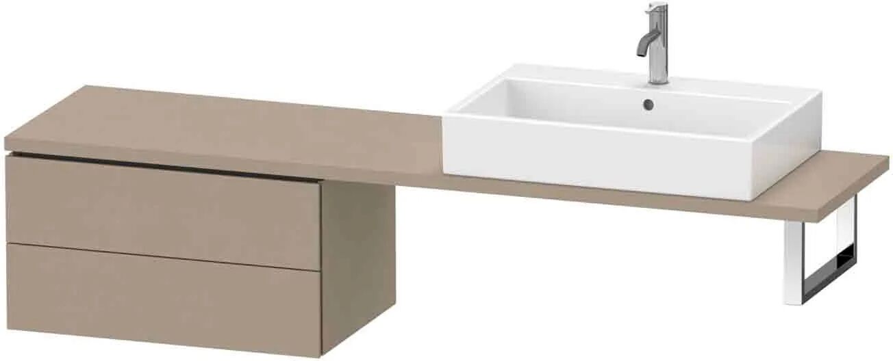 Duravit L-Cube Unterschrank für Konsole Compact 72 x 47,7 cm, mit 2 Schubkästen   leinen (dekor) LC584807575