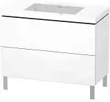 Duravit L-Cube Möbelwaschtisch c-bonded bodenstehend mit 2 Auszügen, ohne Hahnloch 100 x 69,8 cm   nussbaum natur (dekor) LC6938N7979