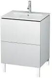 Duravit L-Cube Waschtischunterbau stehend mit 2 Schubkästen 62 x 48,1 cm   eiche schwarz (dekor) LC662501616