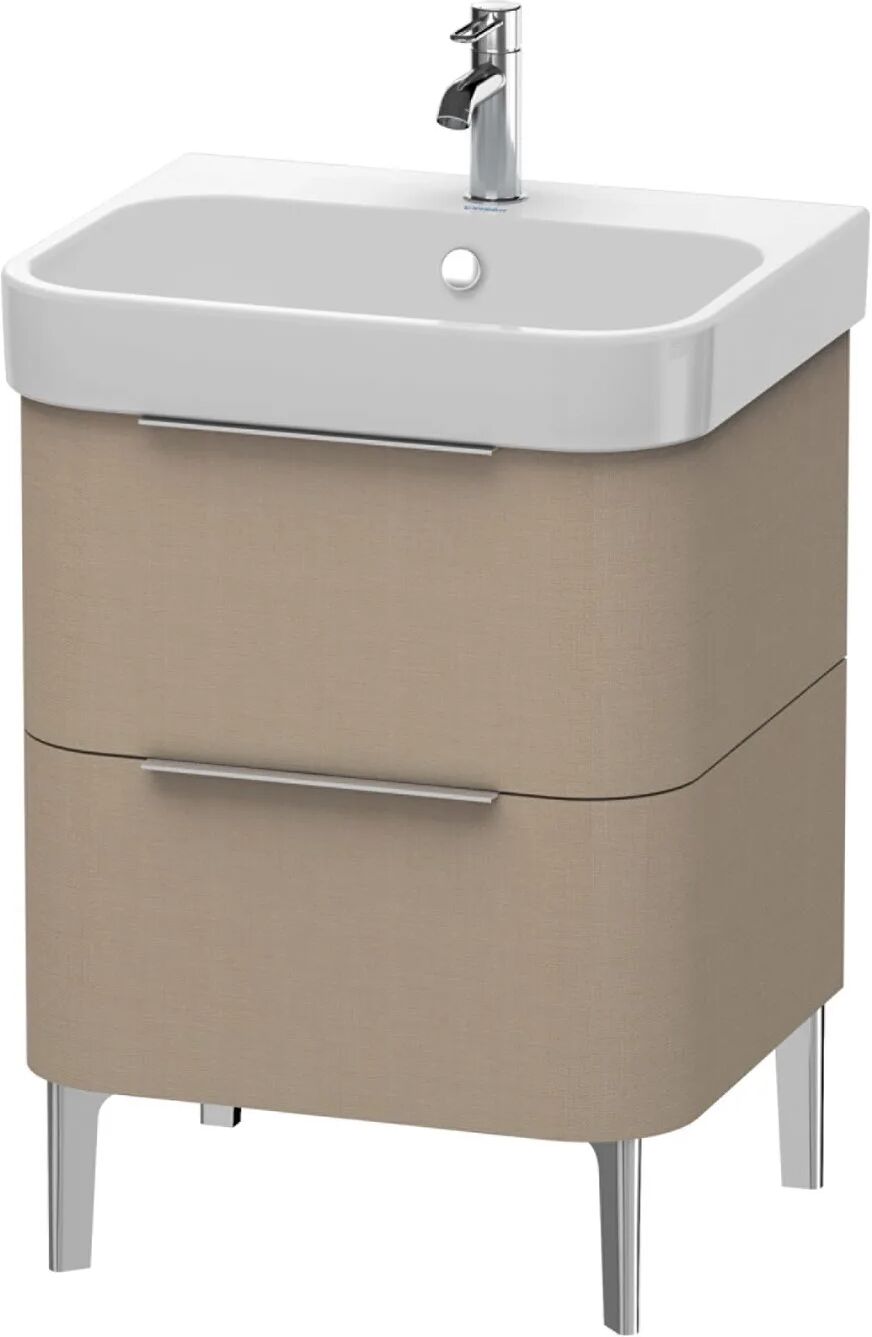 Duravit Happy D.2 Waschtischunterbau 57,5 cm, Stehend mit 2 Schubkästen   leinen (dekor) H2637107575