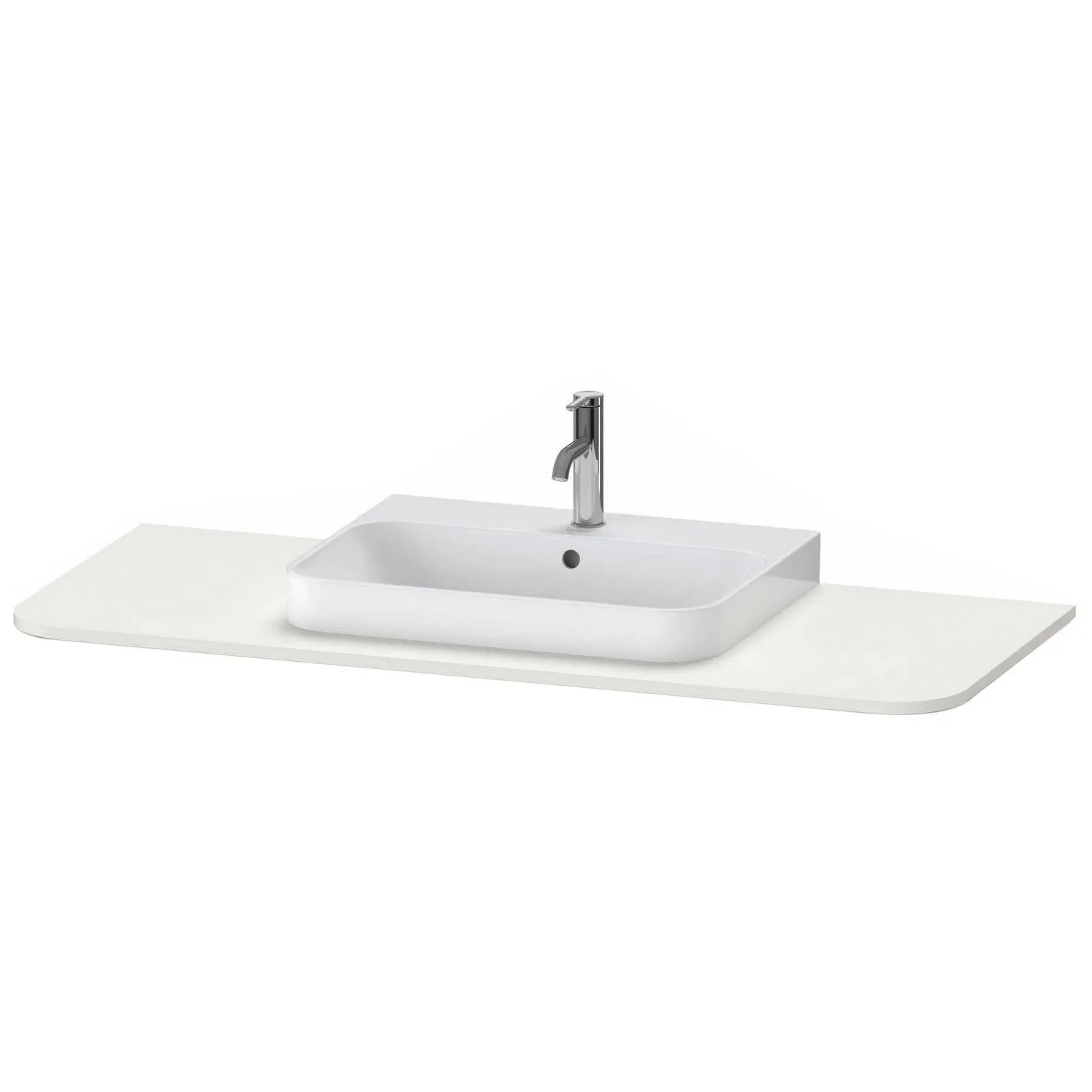 Duravit Happy D.2 Plus Konsole mit Ausschnitt mittig, 1,6 x 130 x 55 cm  B: 130 T: 55 H: 1,6 cm nordic weiß seidenmatt HP031KM3939