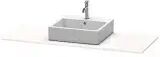 Duravit XSquare Konsole 140 cm, mit einem Ausschnitt links   nordic weiß seidenmatt (lack) XS060GL3939