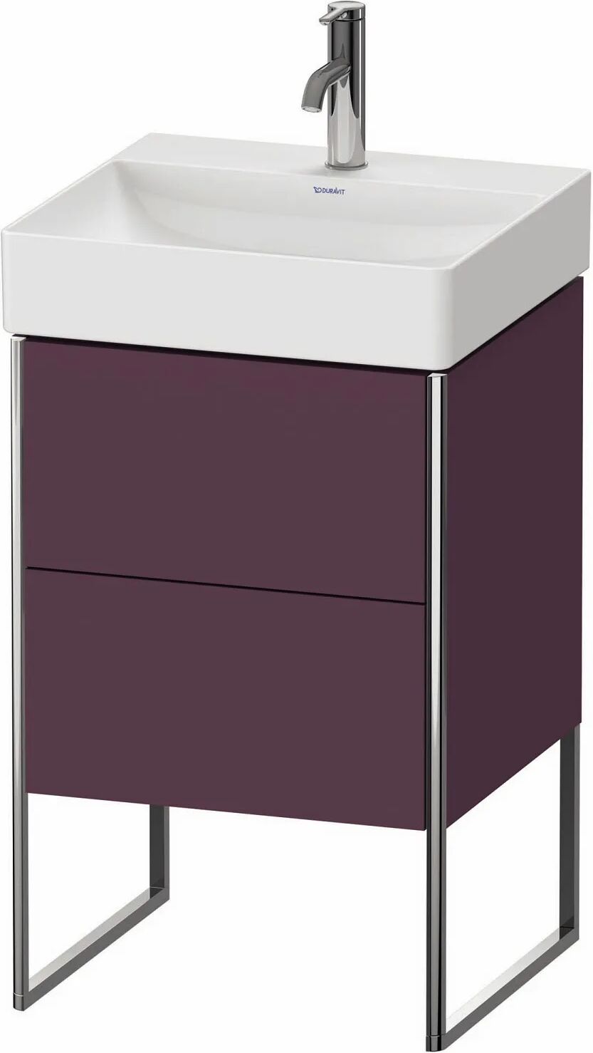 Duravit XSquare Waschtischunterbau stehend 48,4 cm, mit 2 Auszügen   aubergine seidenmatt (lack) XS443909494