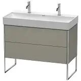 Duravit XSquare Waschtischunterbau stehend 98,4 cm, mit 2 Schubkästen   steingrau seidenmatt (lack) XS444409292