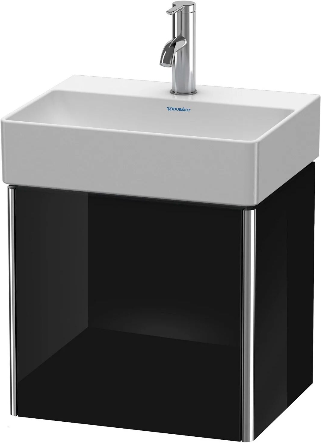 Duravit XSquare Waschtischunterbau wandhängend mit 1 Tür, Türanschlag links   schwarz hochglanz (lack) XS4060L4040